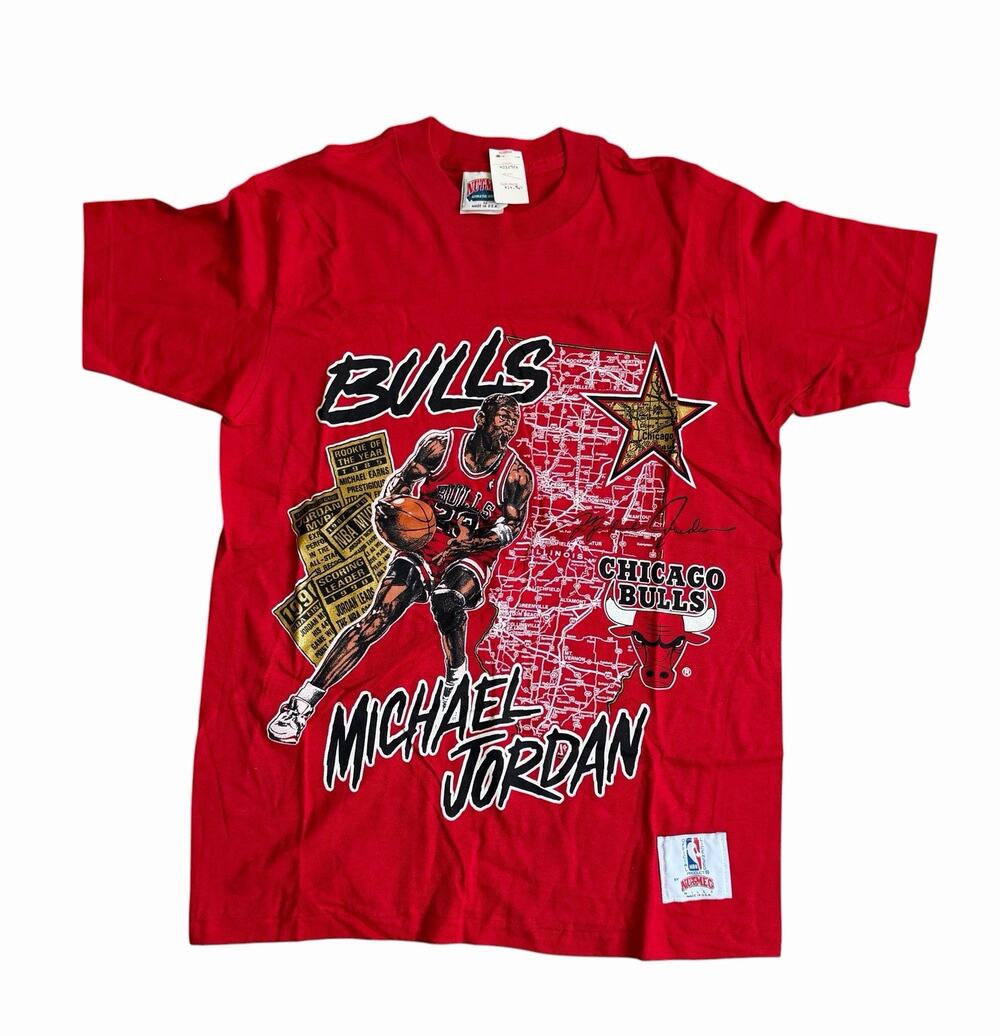 Vintage 90s Michael Jordan Chicago Bulls Nutmeg T Shirt USA Made NWT Size M